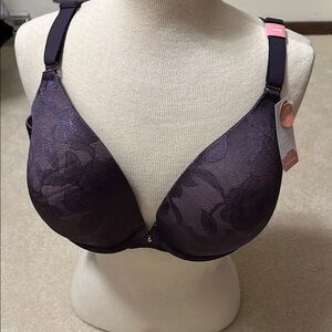 Elegant Cacique Purple Lace Bra boost plunge size 44DD